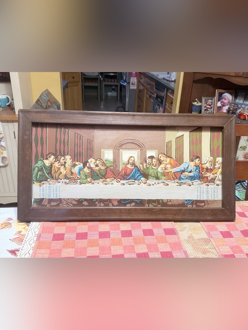 Framed Last Supper Religious Wall Art - Multicolor